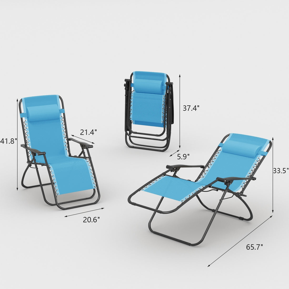 Homall Patio Zero Gravity Chair Lawn Lounge Chair with Pillow Set of 2