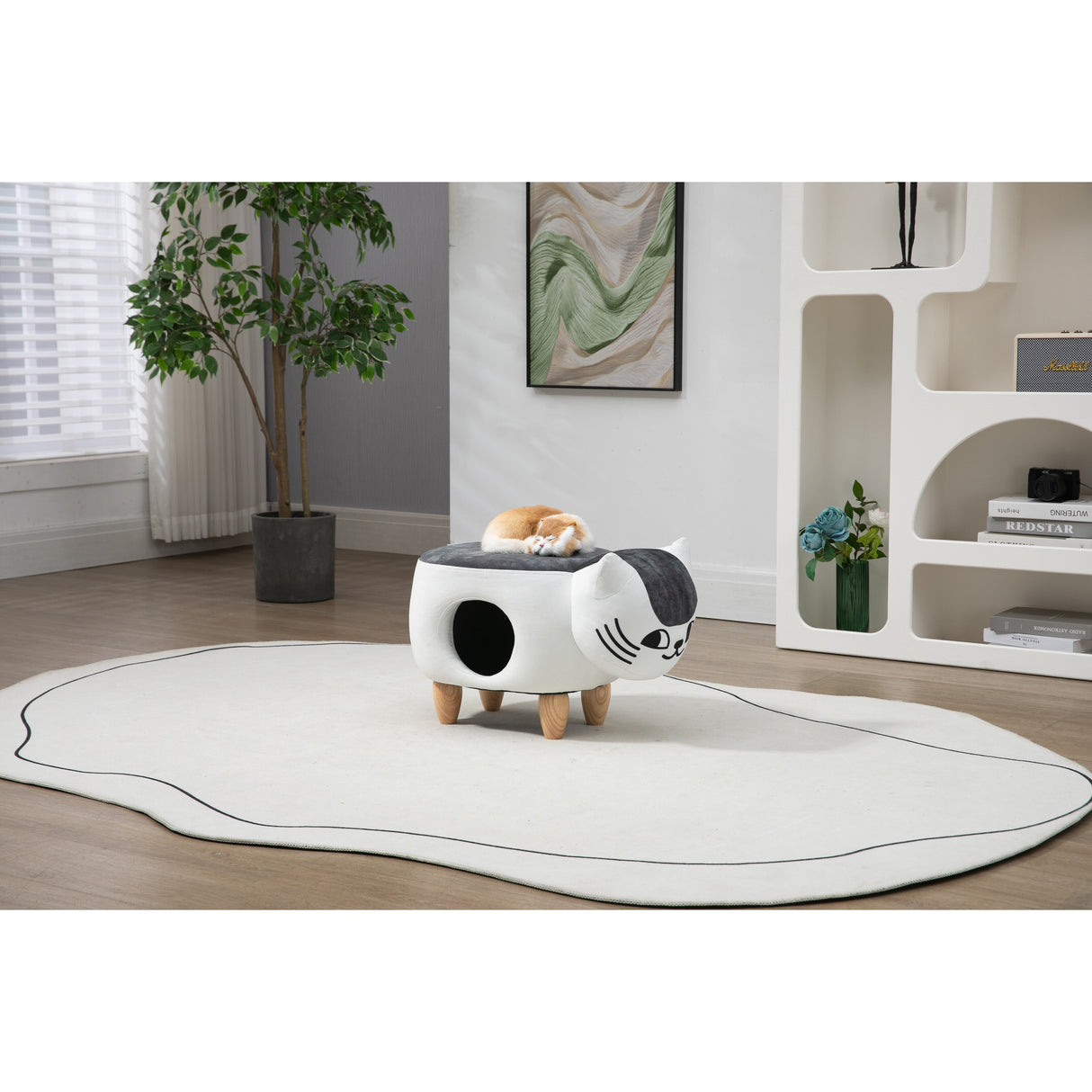 Cat Condo Pet House Storage Ottoman