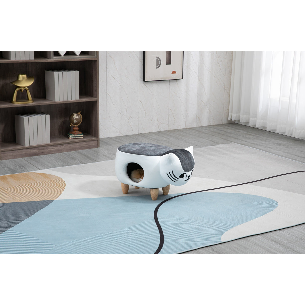Cat Condo Pet House Storage Ottoman