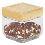 Home Basics 27 oz Square Glass Canister with Bamboo Lid