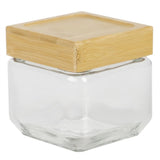 Home Basics 27 oz Square Glass Canister with Bamboo Lid