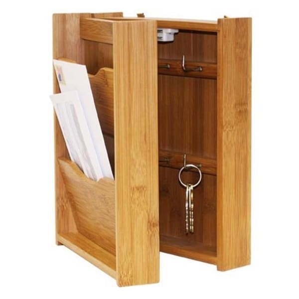 Home Basics Natural Bamboo Letter Rack and Key Box