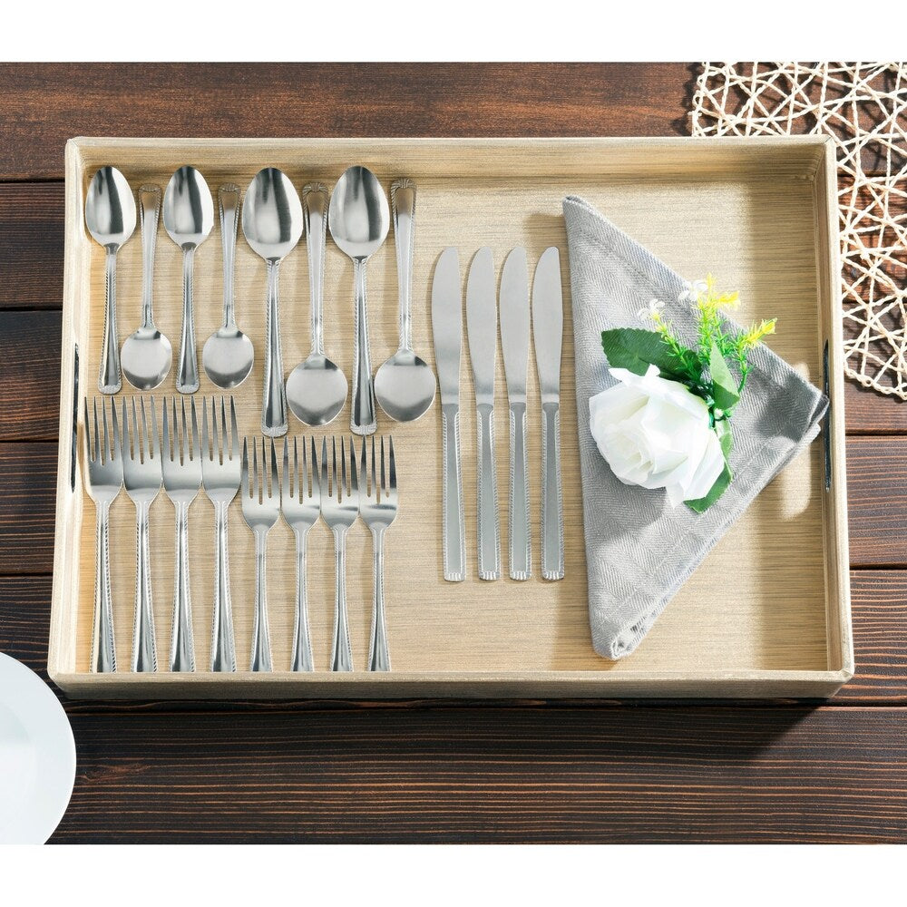 Home Basics Silver 20-piece Stainless Steel Flatware Set