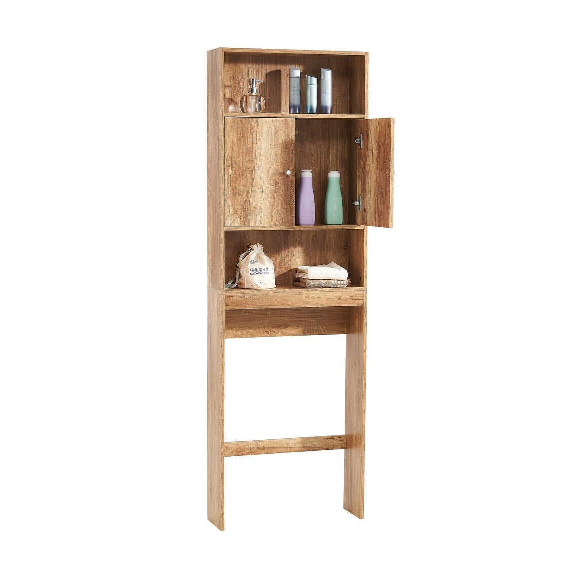 Home Bathroom Shelf Over-The-Toilet, Bathroom SpaceSaver, Bathroom, Tollilet storage cabinet, WOOD