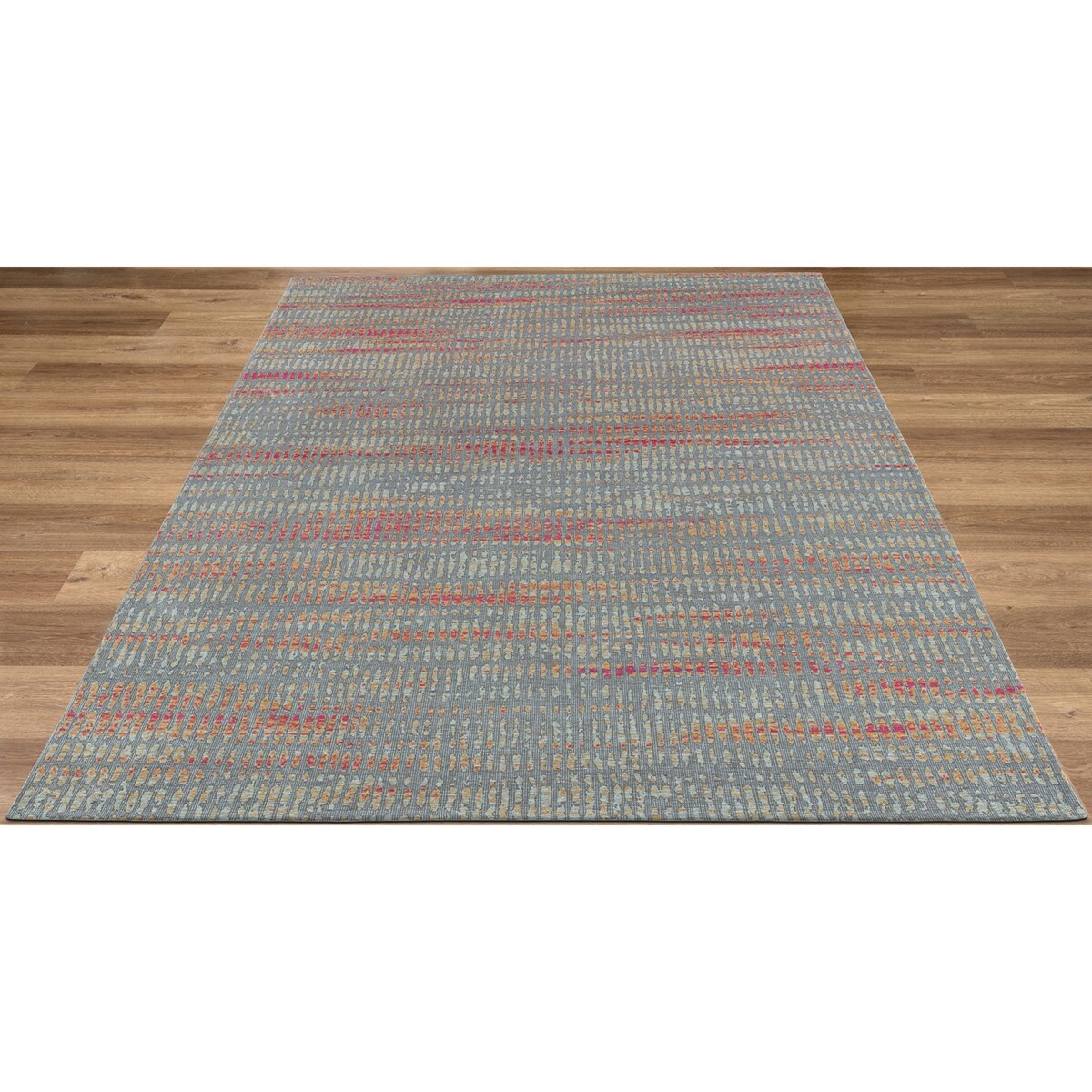 Home Bazaar Country & Floral Stripe Red Area Rug - 7' 10" x 10' 6"