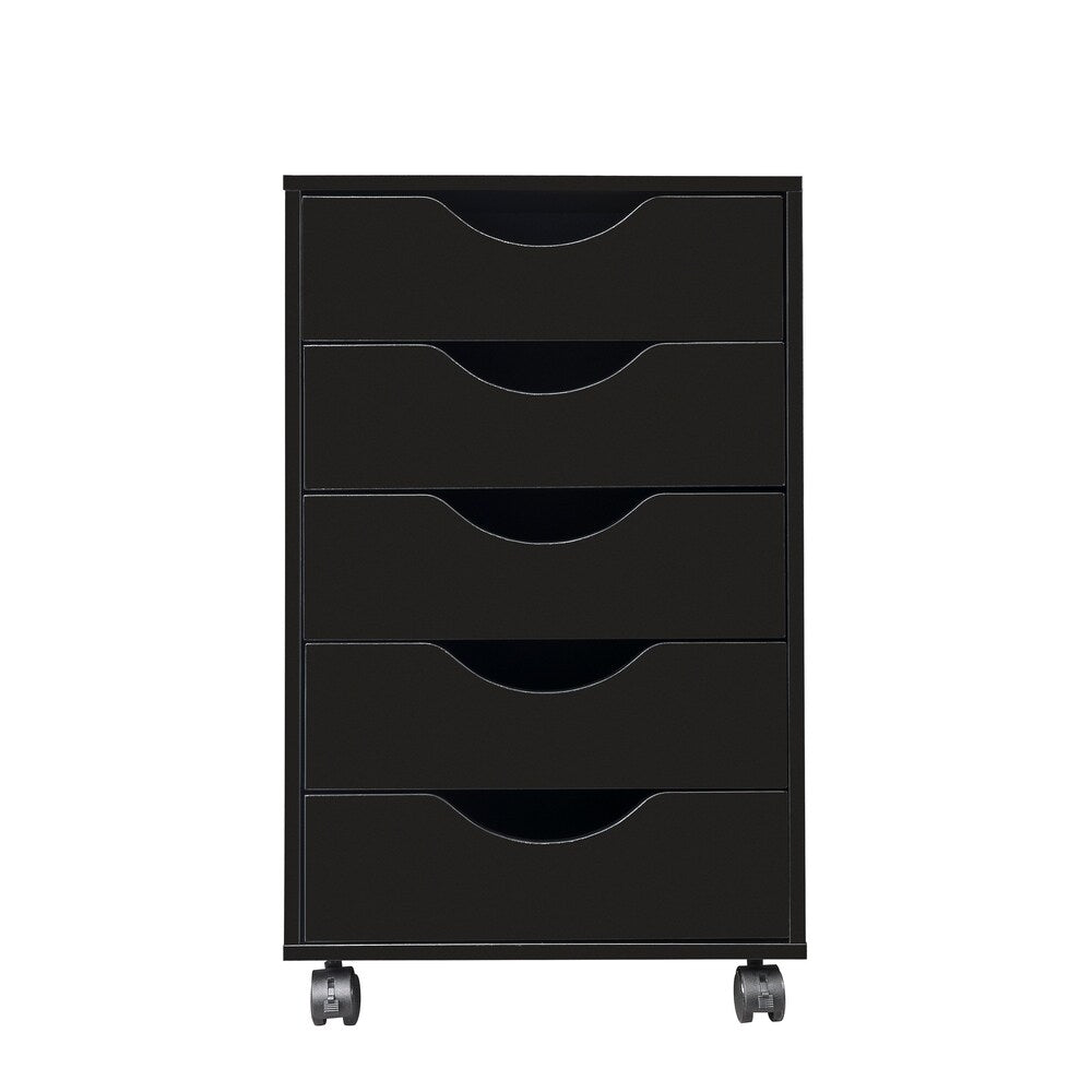 Home Office 5 Drawer Mobile Storage Cabinet with locking casters