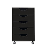 Home Office 5 Drawer Mobile Storage Cabinet with locking casters
