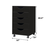 Home Office 5 Drawer Mobile Storage Cabinet with locking casters