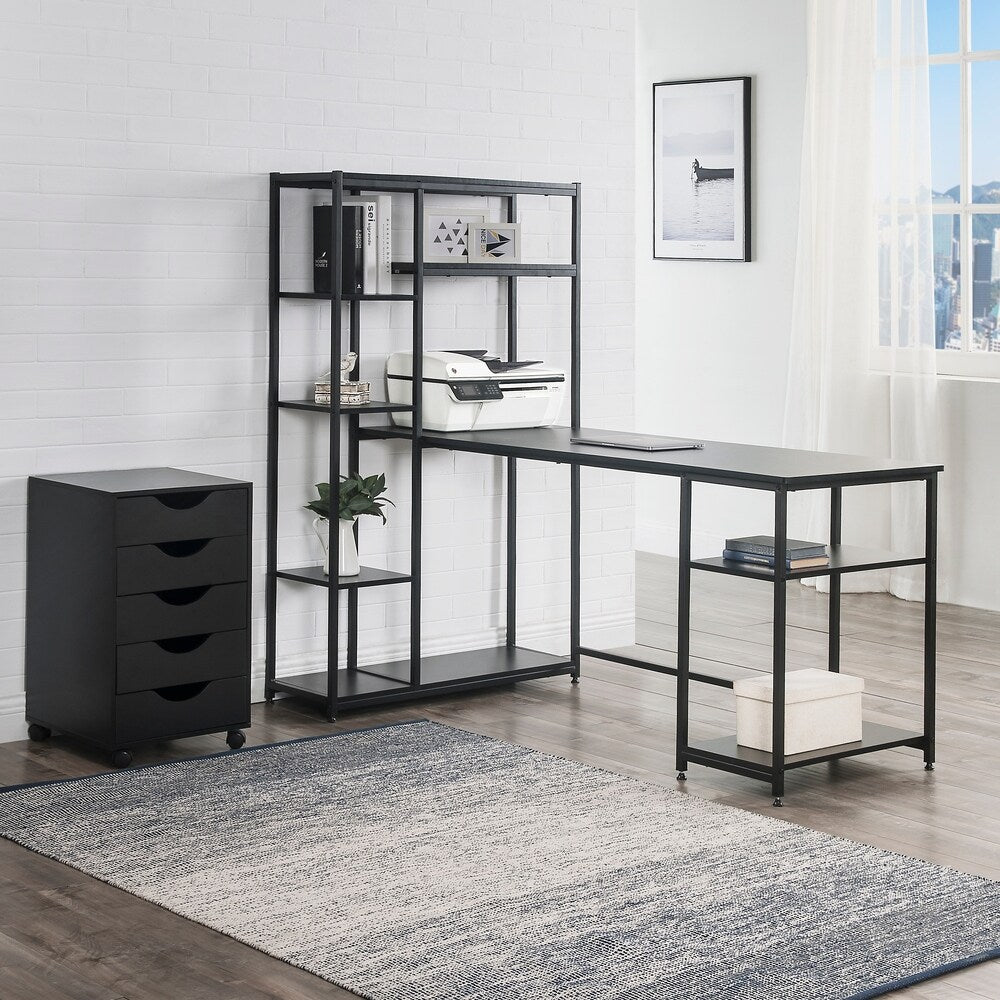 Home Office 5 Drawer Mobile Storage Cabinet with locking casters