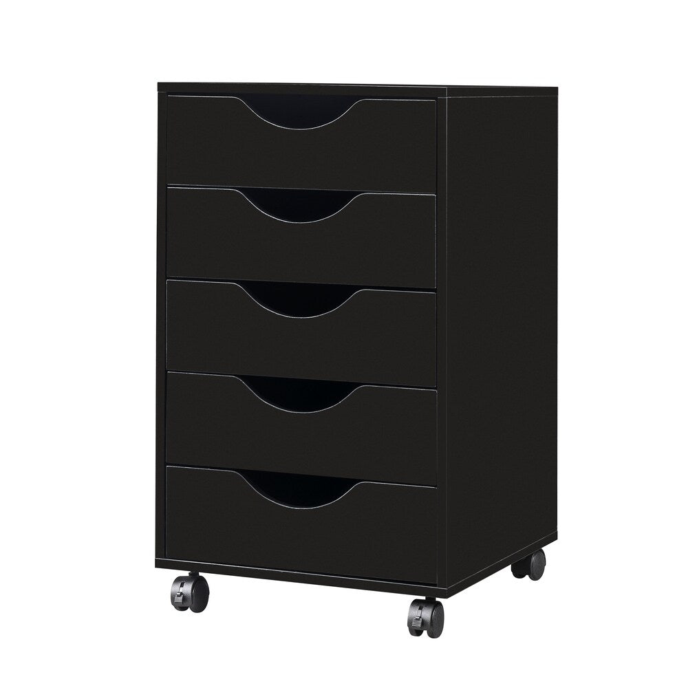 Home Office 5 Drawer Mobile Storage Cabinet with locking casters