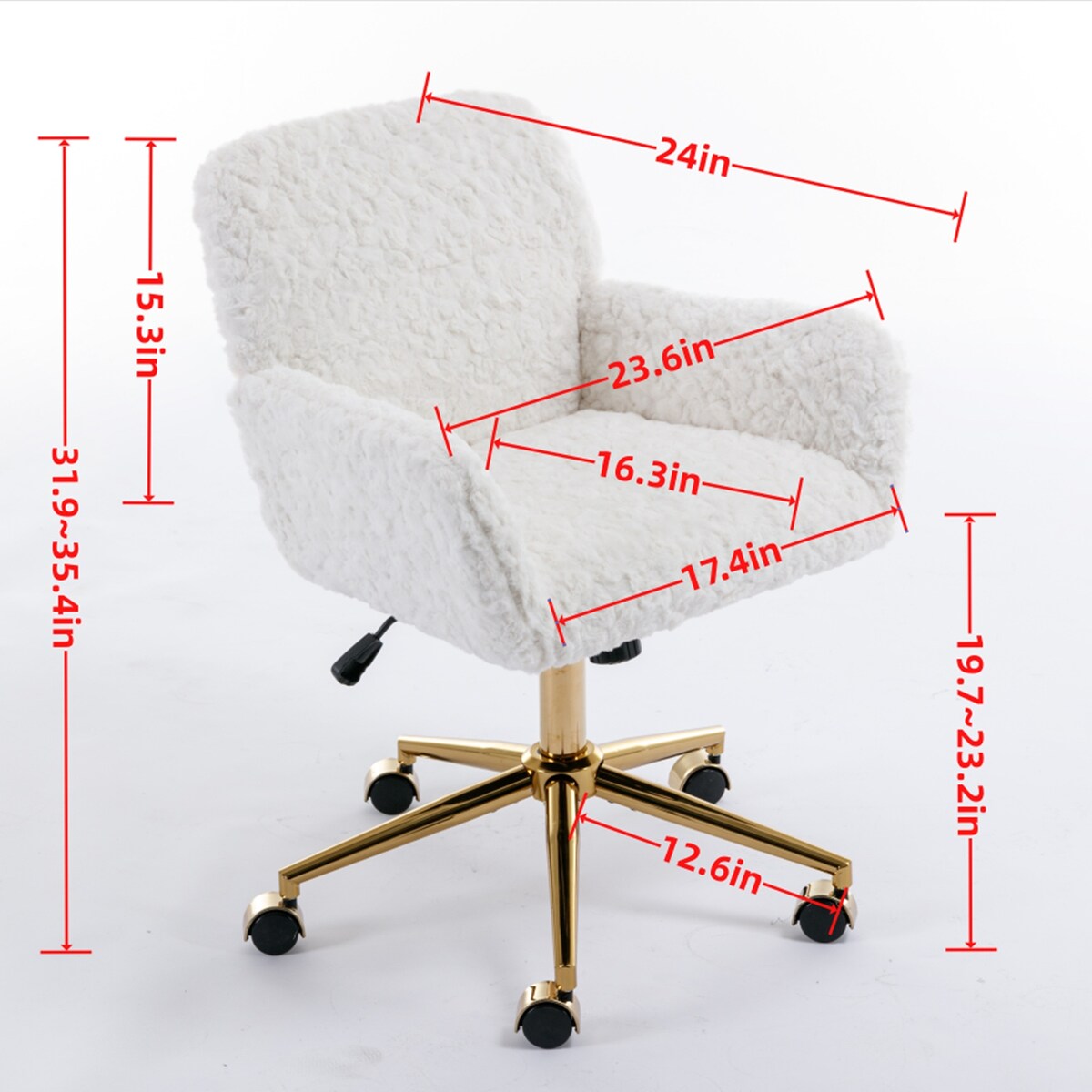 Home Office Chair with Golden Metal Base