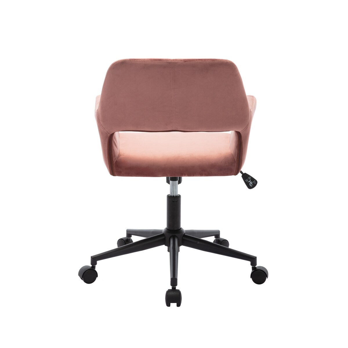 Home Office Chair with Velvet Upholstered, Height-Adjustable with Black finished Steel Base