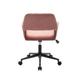 Home Office Chair with Velvet Upholstered, Height-Adjustable with Black finished Steel Base
