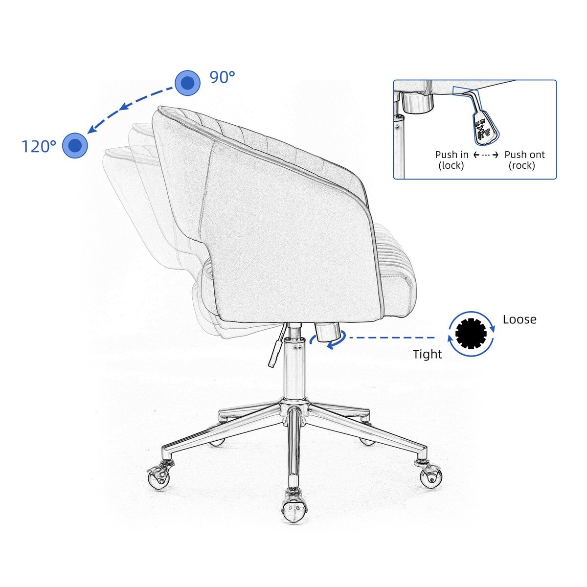 Home Office Computer Desk Chair,Adjustable Swivel