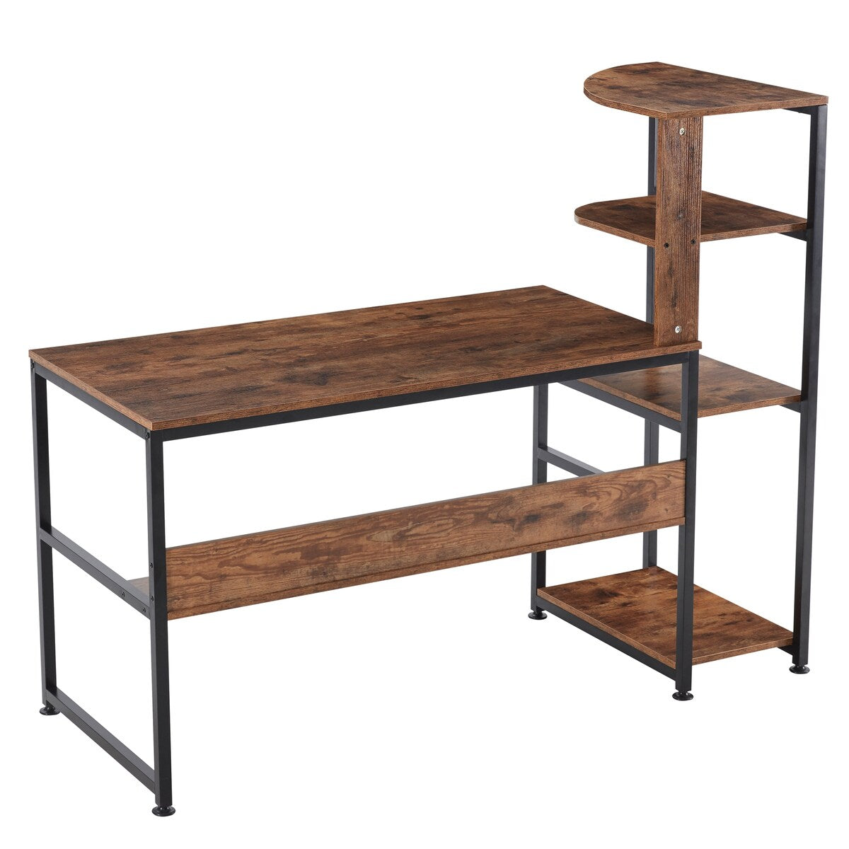 Home Office Computer Desk with 4 Tier Storage Shelves