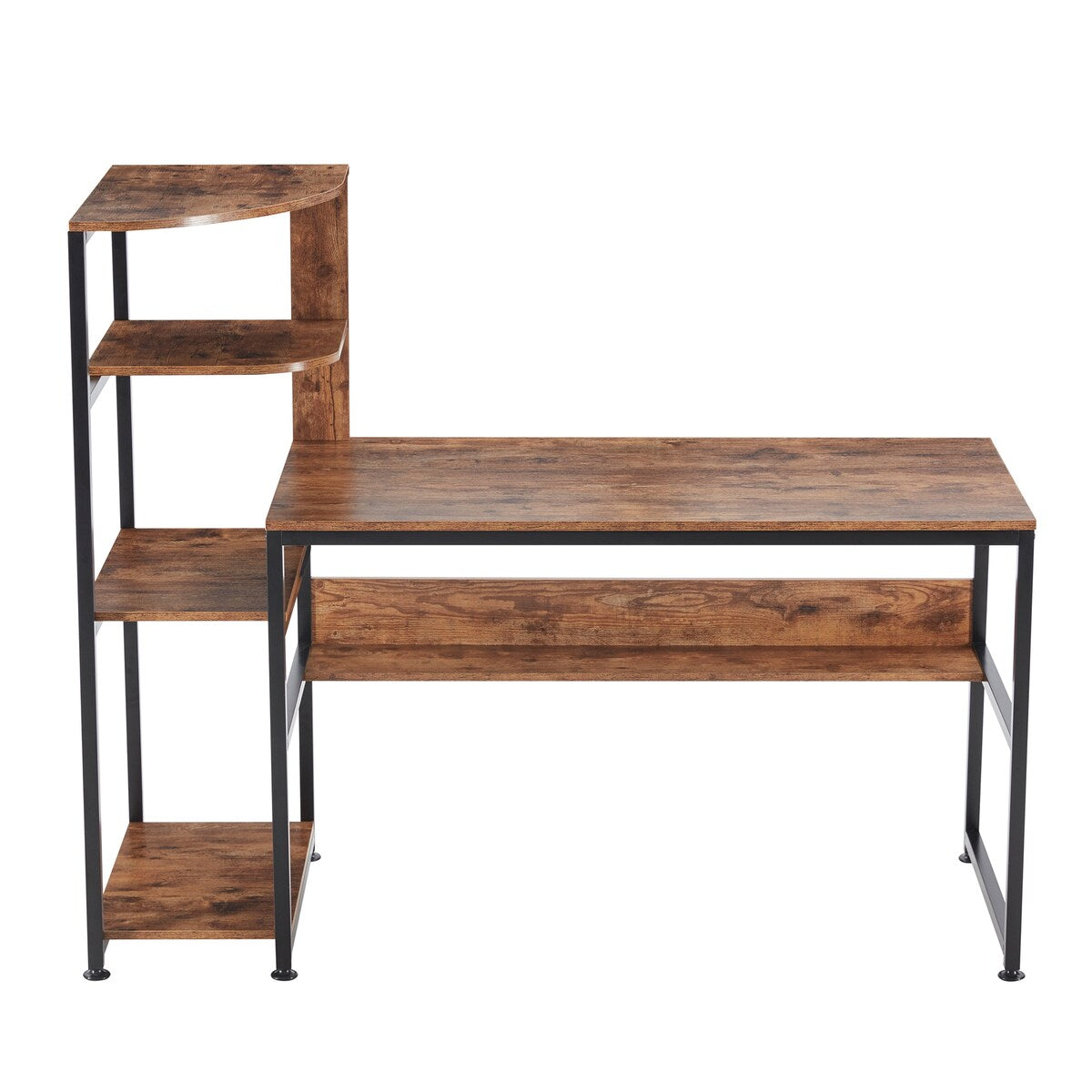 Home Office Computer Desk with 4 Tier Storage Shelves