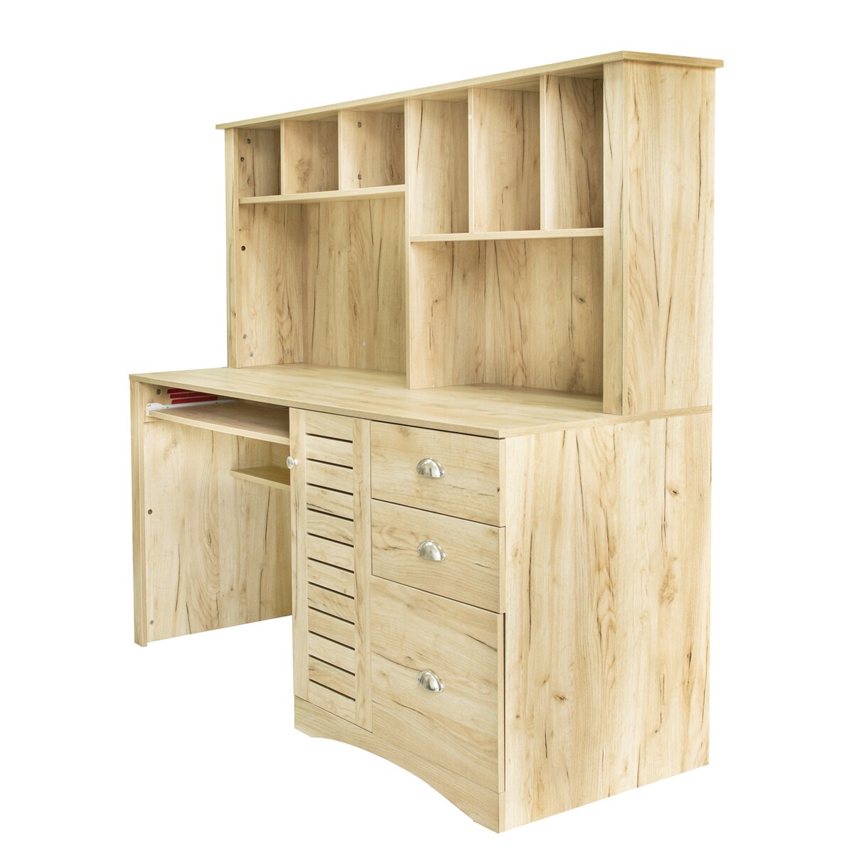 Home Office Computer Desk with Hutch Writing Desk Drawers and Shelves