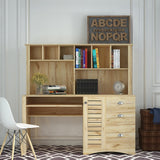 Home Office Computer Desk with Hutch Writing Desk Drawers and Shelves