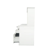 Home Office Computer Desk with Hutch Writing Desk Drawers and Shelves