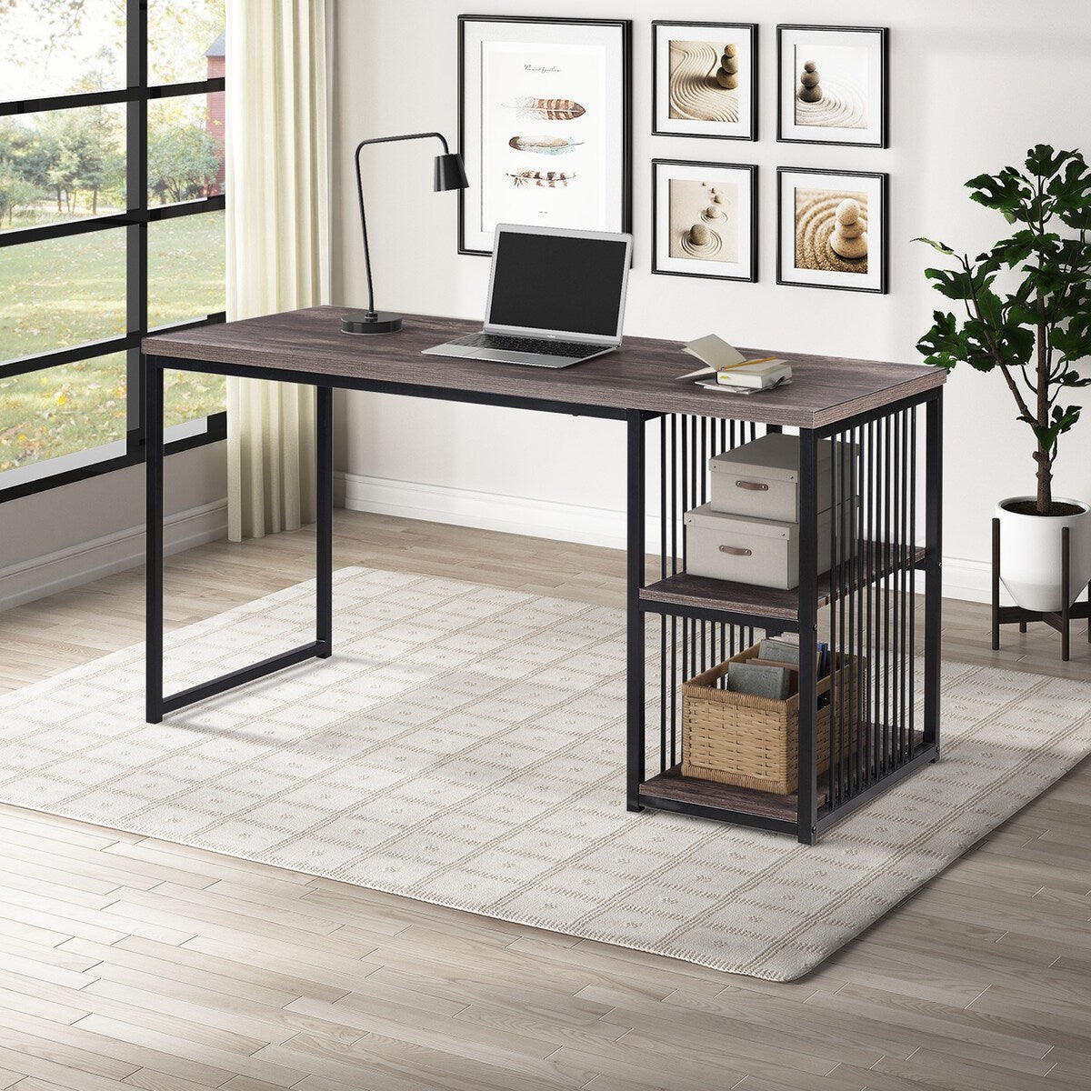 Home Office Computer Desk, Industrial PC Writing Desk