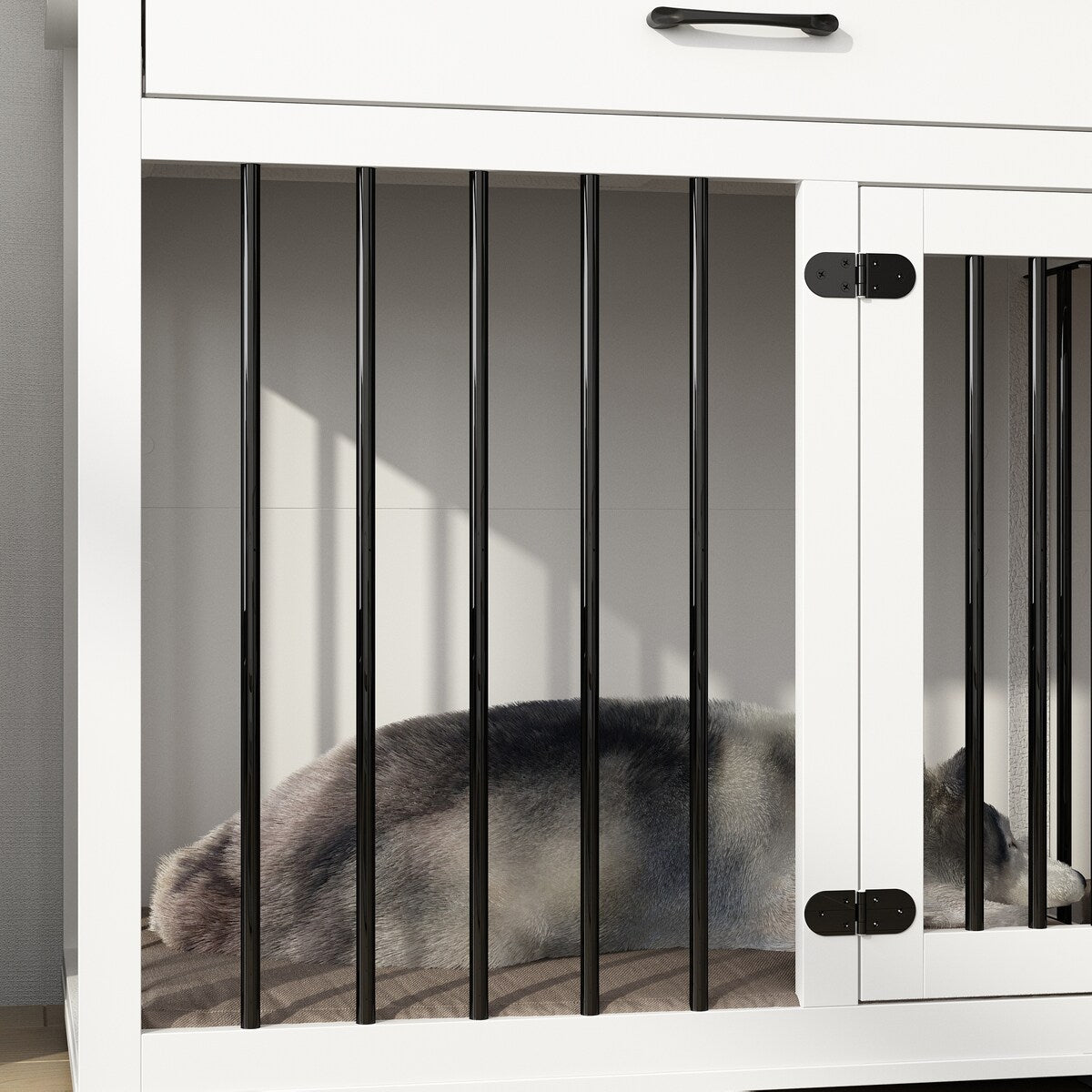 Home Office Desk Multi-Functional Workstation with Built-In Dog Crate