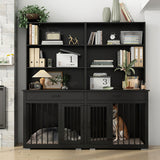 Home Office Desk Multi-Functional Workstation with Built-In Dog Crate