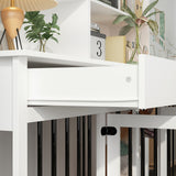 Home Office Desk Multi-Functional Workstation with Built-In Dog Crate