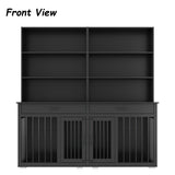 Home Office Desk Multi-Functional Workstation with Built-In Dog Crate