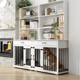 Home Office Desk Multi-Functional Workstation with Built-In Dog Crate