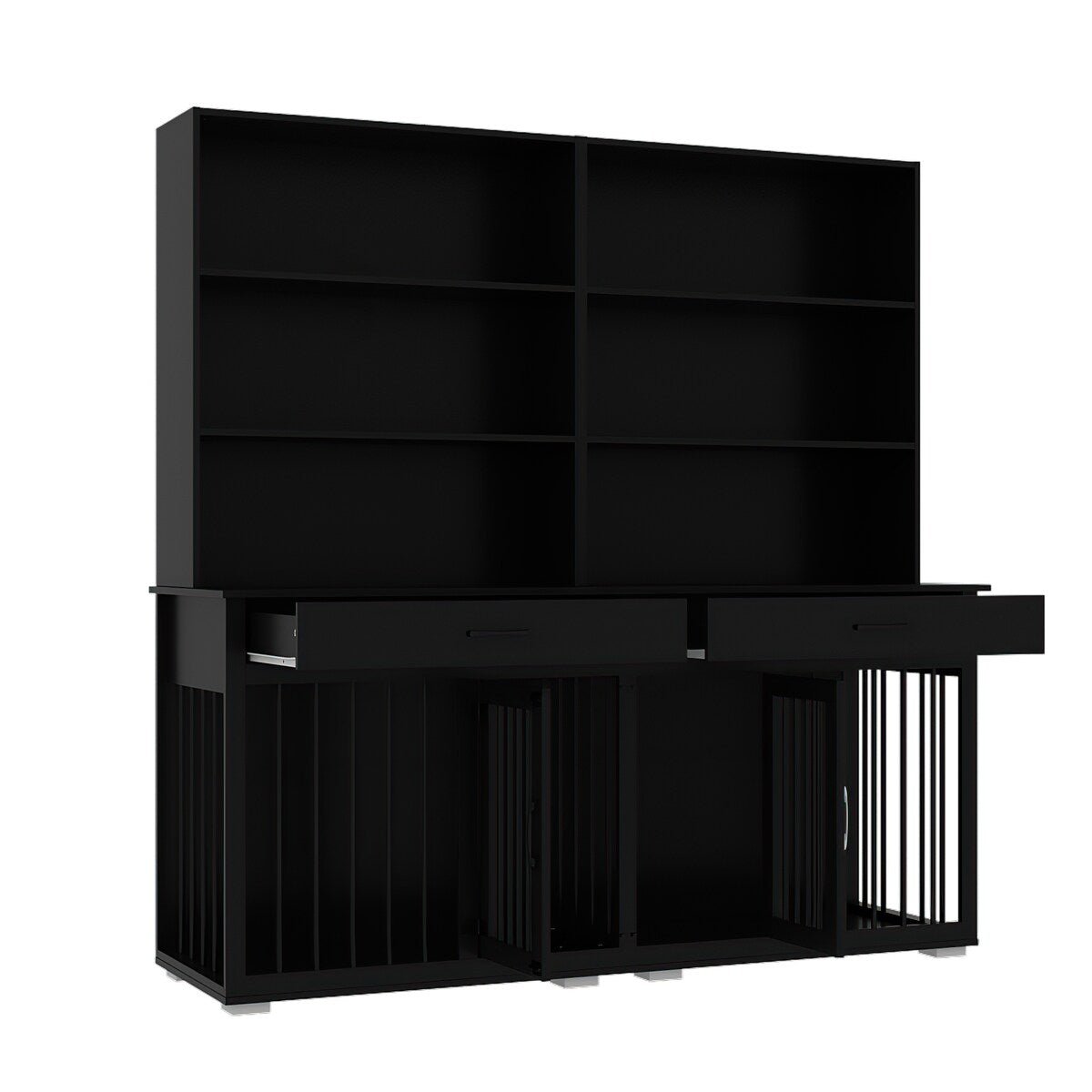 Home Office Desk Multi-Functional Workstation with Built-In Dog Crate