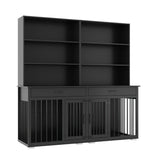 Home Office Desk Multi-Functional Workstation with Built-In Dog Crate