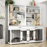 Home Office Desk Multi-Functional Workstation with Built-In Dog Crate