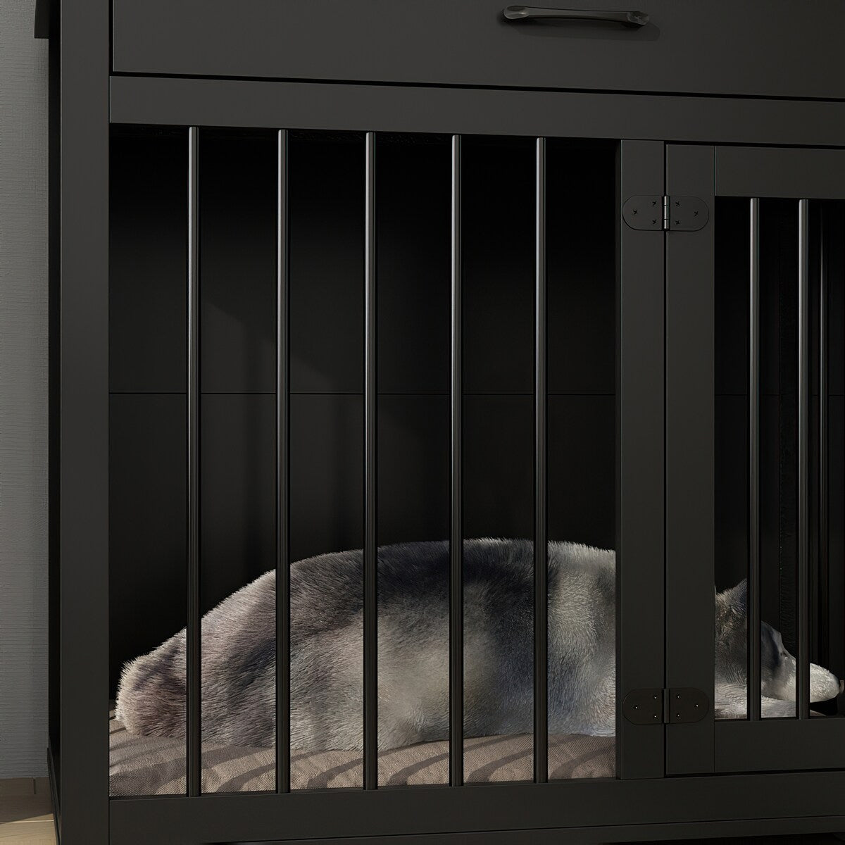 Home Office Desk Multi-Functional Workstation with Built-In Dog Crate