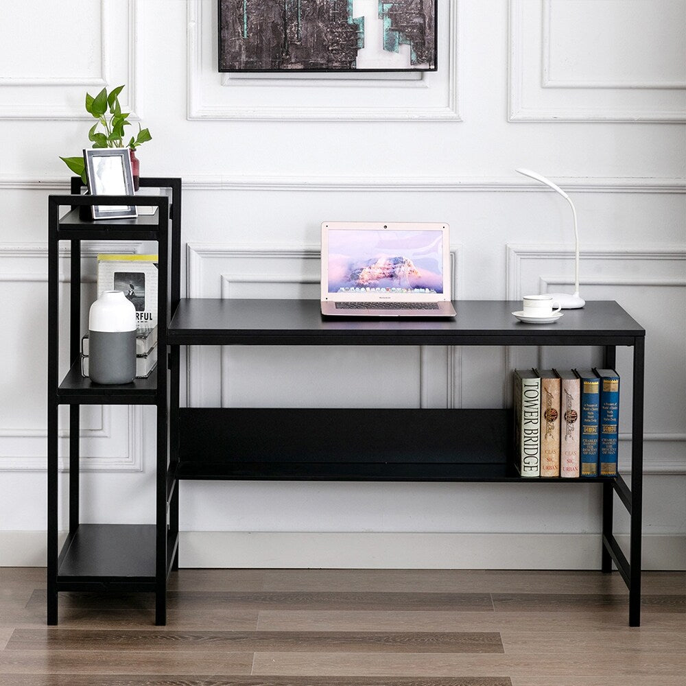 Home Office Desk with Storage Bookshelf,Study Writing Desk