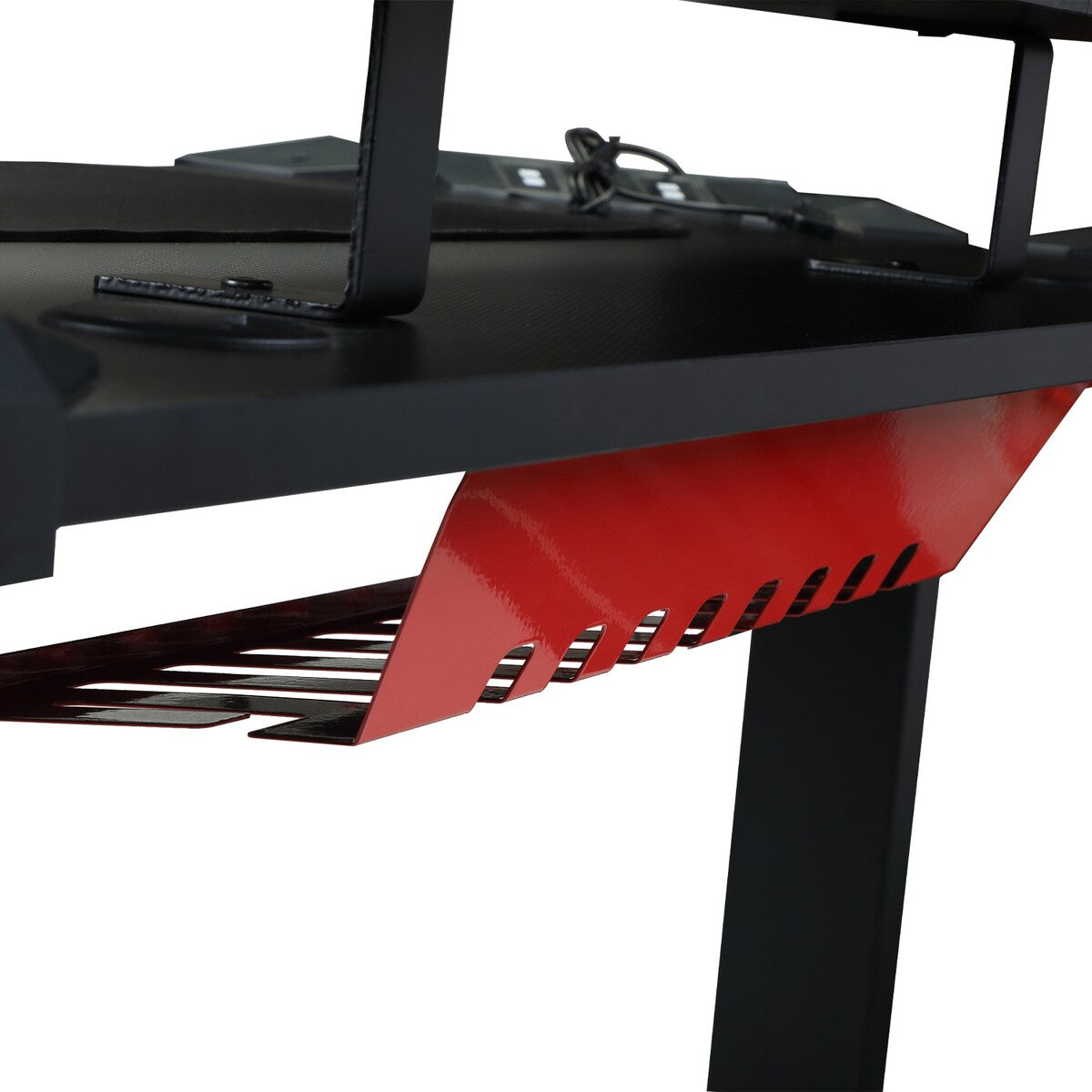 Home Office Double Layer Gaming Desk Gaming Computer Desk,T Shape Leg