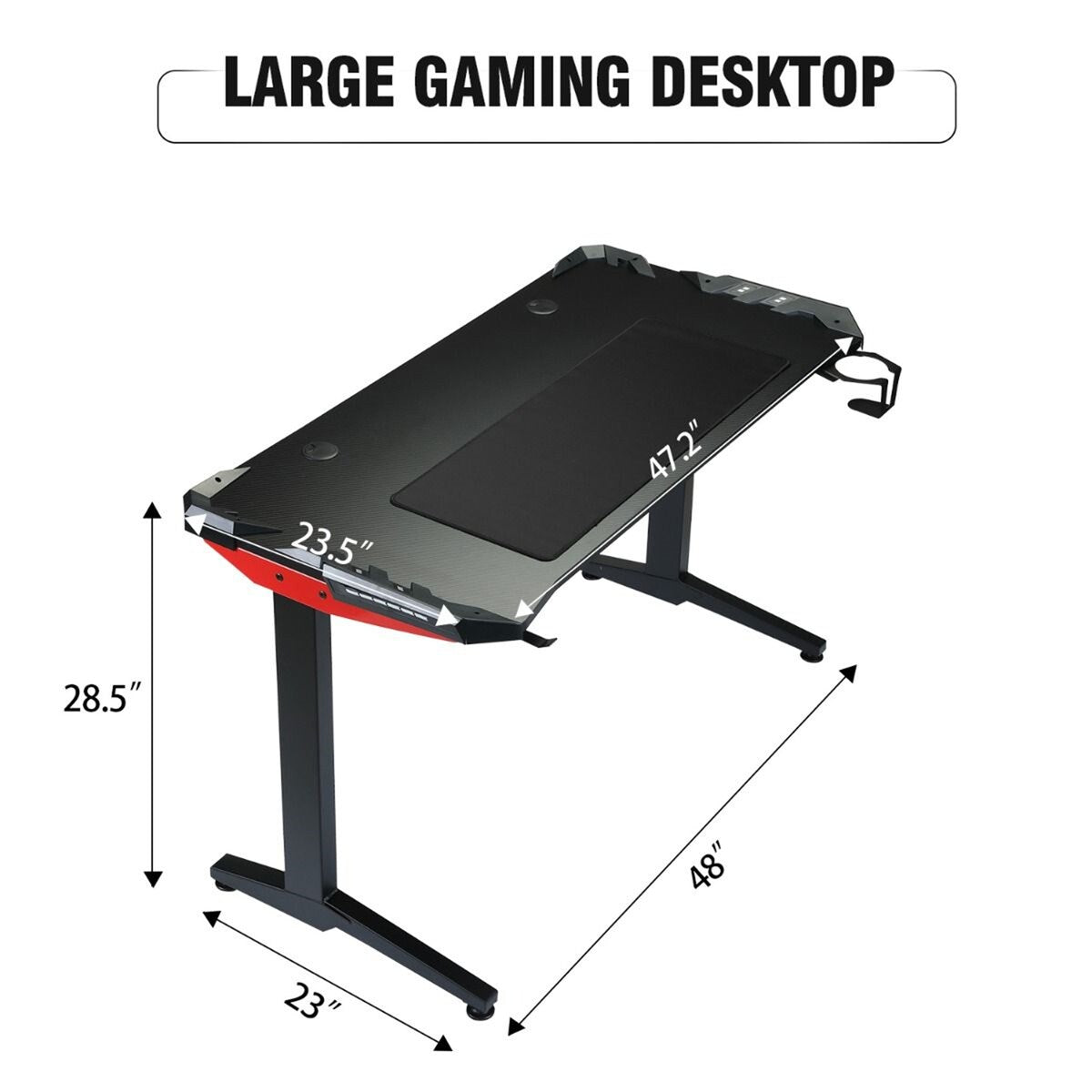 Home Office Gaming Desk Gaming Computer Desk,T Shape Leg Table