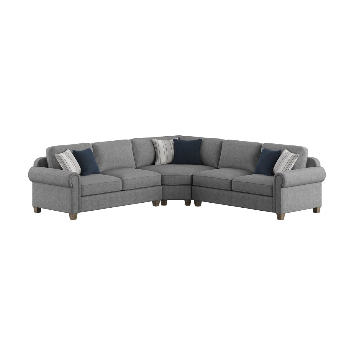 Home Point Rainier Chenille Sectional - 6' 4" x 3' 4" x 3' 4"