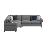 Home Point Rainier Chenille Sectional - 6' 4" x 3' 4" x 3' 4"