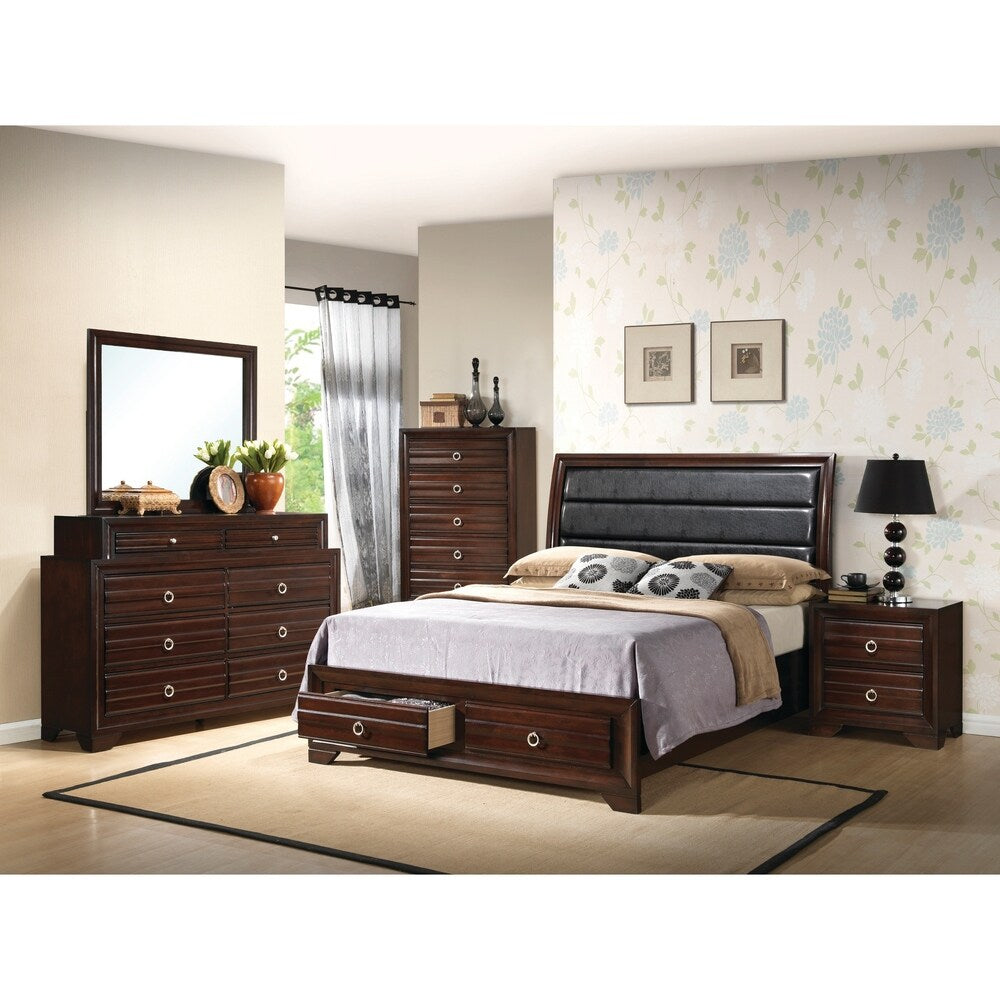 Home Source Bedroom Furniture Queen Bed/Dresser/Mirror/2 Nightstands/Chest