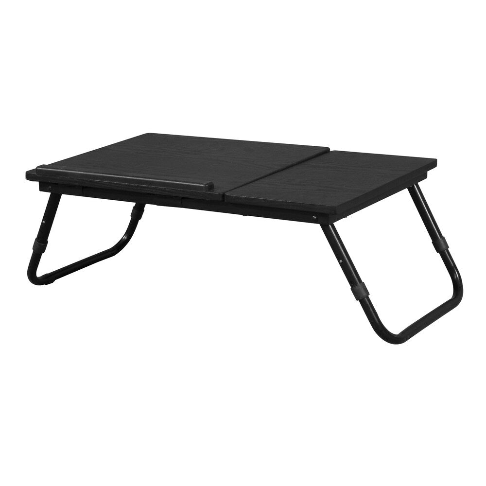 Home Source Berkley Foldable Laptop Stand with Adjustable Table Top, Black Top and Frame