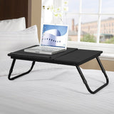 Home Source Berkley Foldable Laptop Stand with Adjustable Table Top, Black Top and Frame