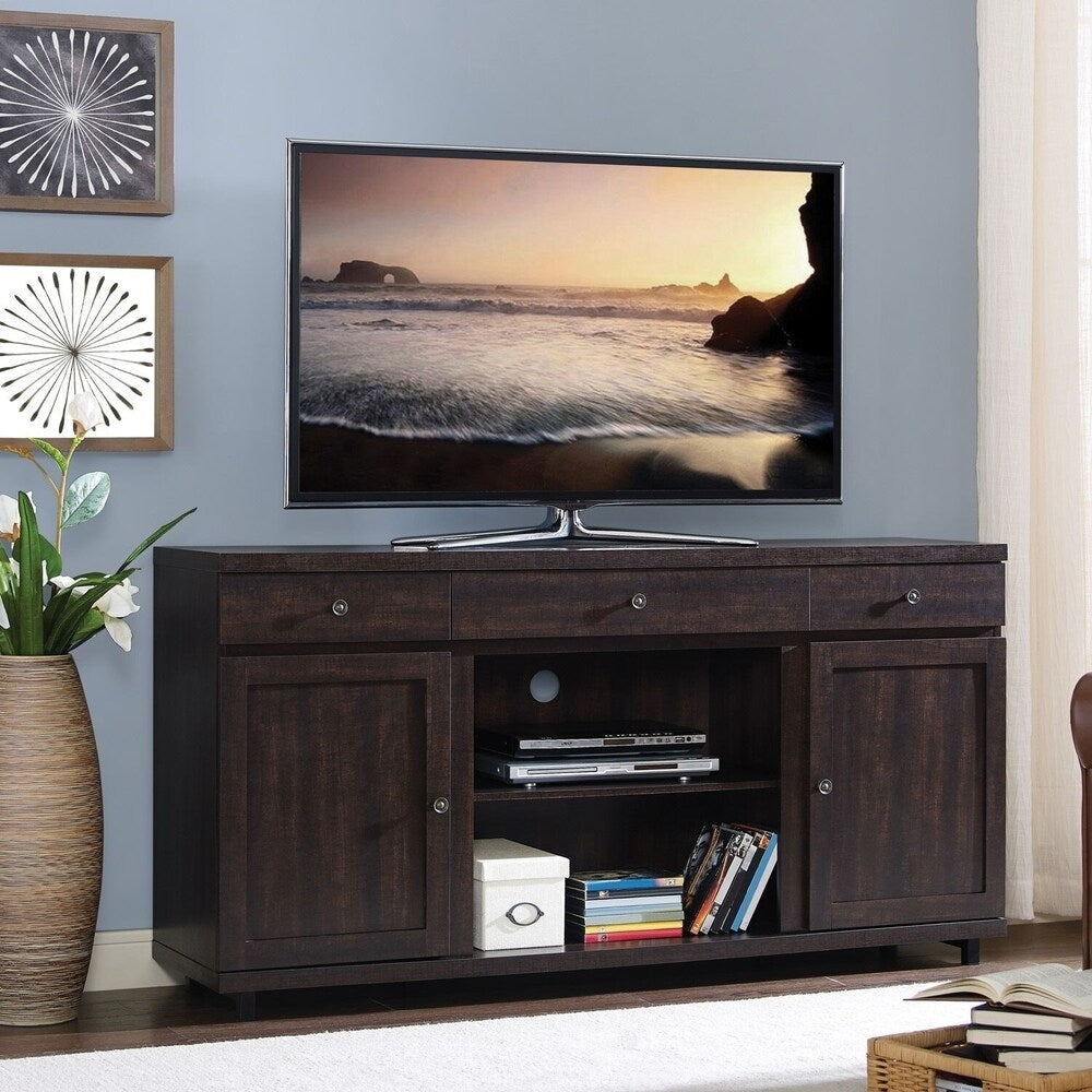 Home Source Chimayo TV Stand - Mahogany - 58.5 in wide x 19.7 in deep x 30 in high