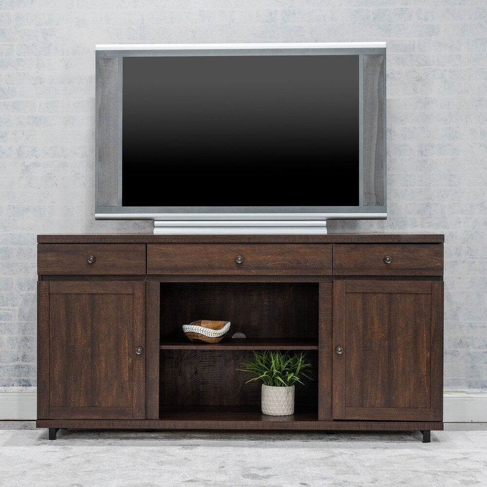 Home Source Chimayo TV Stand - Mahogany - 58.5 in wide x 19.7 in deep x 30 in high