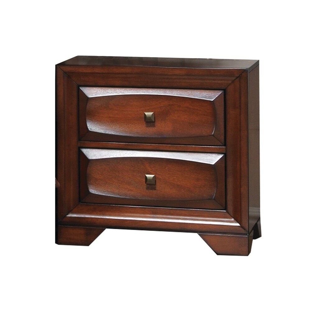 Home Source Granite 2-drawer Nightstand - Oak Finish