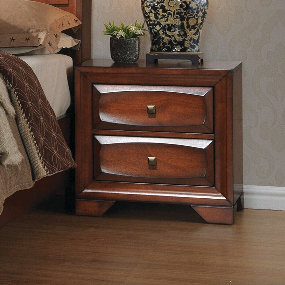 Home Source Granite 2-drawer Nightstand - Oak Finish