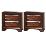 Home Source Granite 2-drawer Nightstand - Oak Finish
