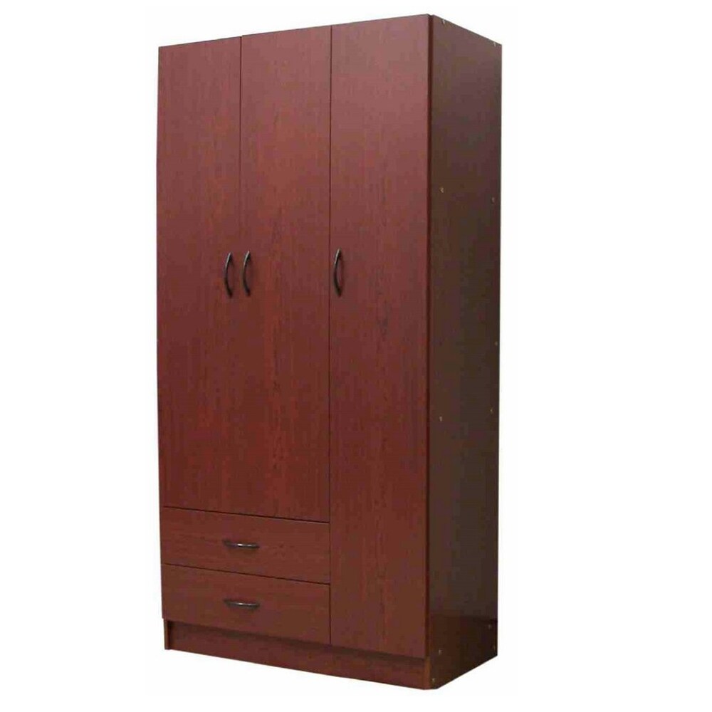 Home Source Shauna Wardrobe Armoire - Mahogany Finish - 72 in high x 20 in wide x 36 in long