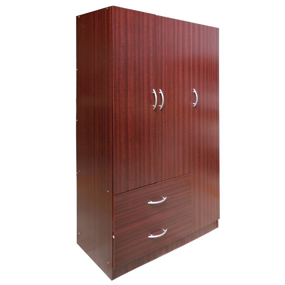 Home Source Shauna Wardrobe Armoire - Mahogany Finish - 72 in high x 20 in wide x 36 in long