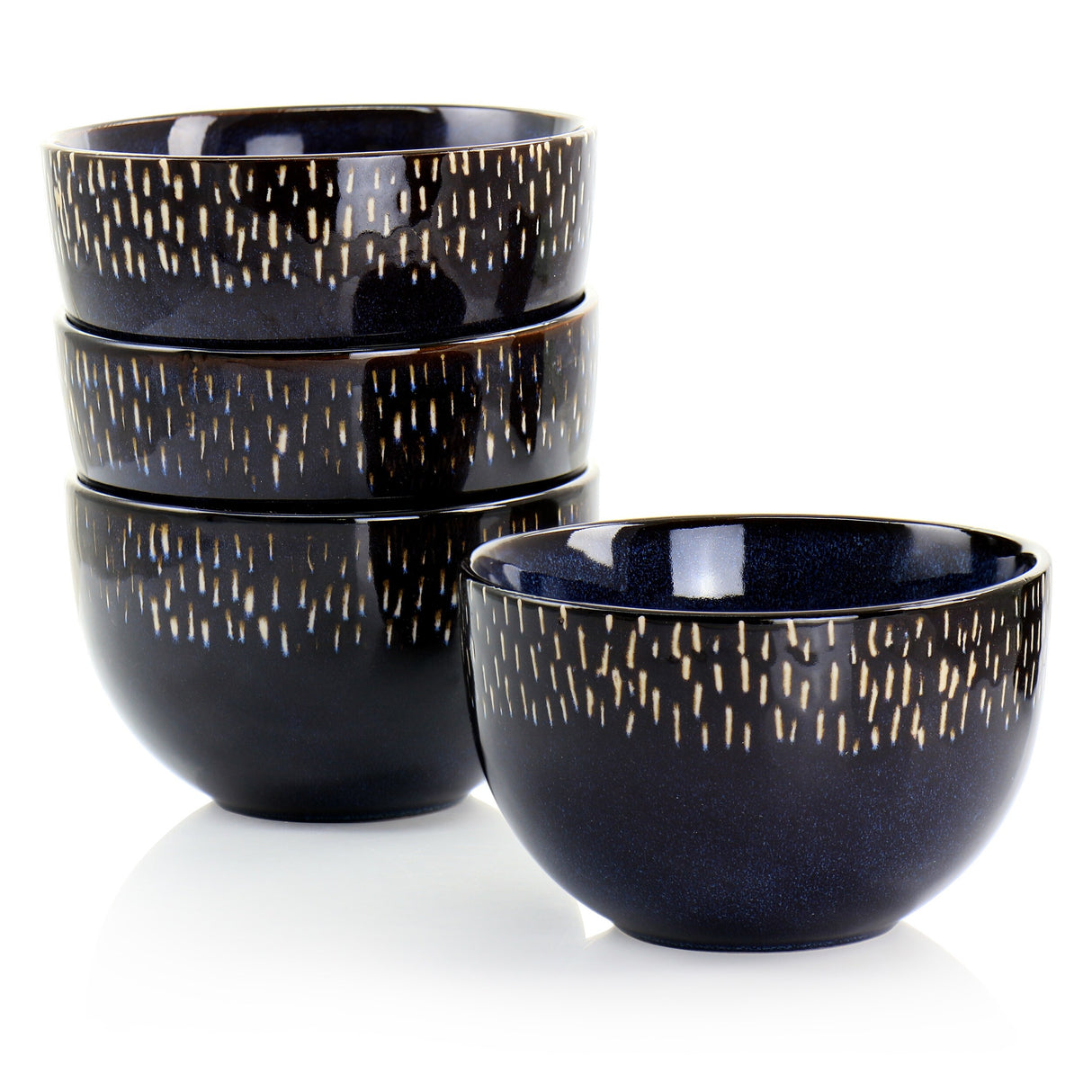 Home Trends Matisse 4 Piece 5.25 Inch Stoneware Bowl Set in Cobalt