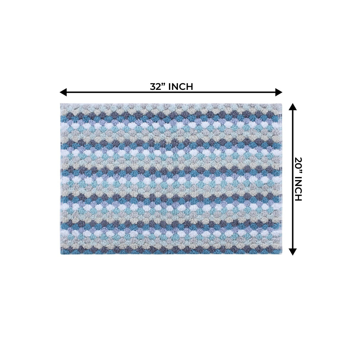 Home Weavers Orion Collection 100% Cotton Bathroom Rug, Non Slip & Machine Washable Bath Mat, Thick Plush Rugs - 20"X32"